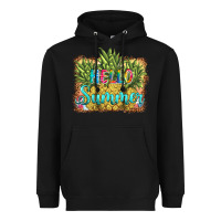 Black hello summer pineapple Heavyweight Hoodie - BarkalooDesign