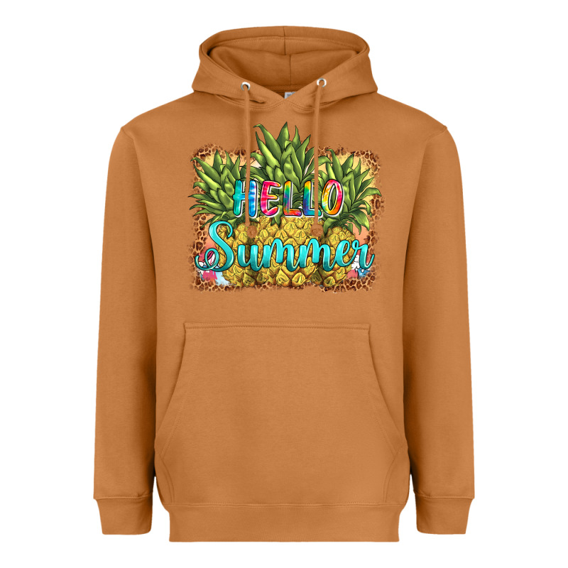 Hello Summer Pineapple Heavyweight Hoodie by BarkalooDesign | Teevron