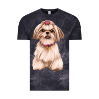Cloud Black shih tzu Vintage Tee - Artiststas