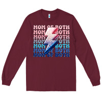 Burgundy mom of both boy and girl Long Sleeve Tee - MaliasSmallBusiness