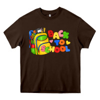 Chocolate Brown back to school with school bag Heavy Core Tee - texasbilliewilder
