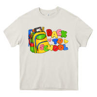 Cream back to school with school bag Heavy Core Tee - texasbilliewilder