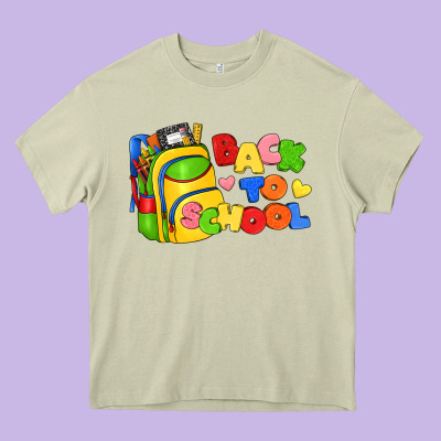 Back To School With School Bag Heavy Core Tee Designed By Texasbilliewilder