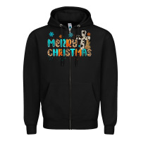 Black western merry christmas Zipper Hoodie - MaliasSmallBusiness
