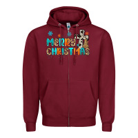 Burgundy western merry christmas Zipper Hoodie - MaliasSmallBusiness