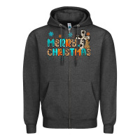 Charcoal Heather western merry christmas Zipper Hoodie - MaliasSmallBusiness