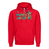 Red western merry christmas Zipper Hoodie - MaliasSmallBusiness
