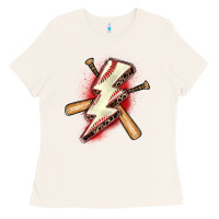 Bone baseball lightning bolt Ladies Tee - Zillion Design Studio