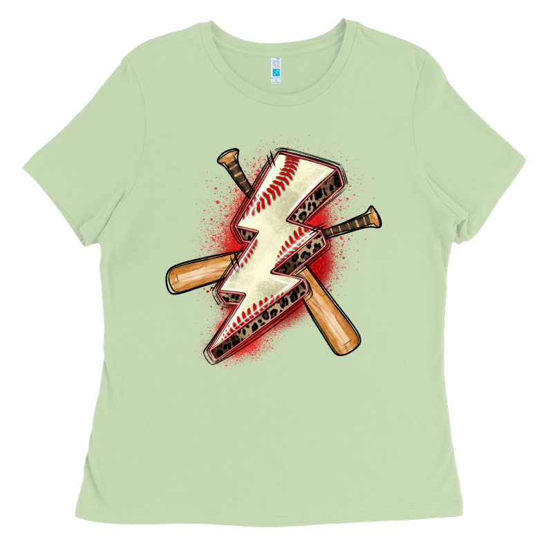 Baseball Lightning Bolt Ladies Tee by Zillion Design Studio | Teevron