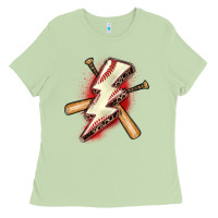 Matcha baseball lightning bolt Ladies Tee - Zillion Design Studio