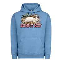 Pigment Pebble Blue Do the Bunny hop Easter Day Urban Hoodie - HowdyJamesFarm