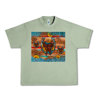 Oil Green saddle horseshoe leopard sunflower Urban Heavy Tee - Artiststas