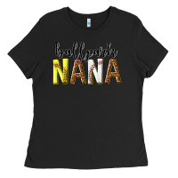 Black ballpark nana with leopard Ladies Tee - texasbilliewilder