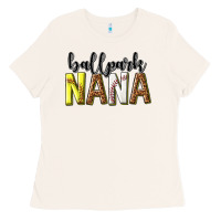 Bone ballpark nana with leopard Ladies Tee - texasbilliewilder