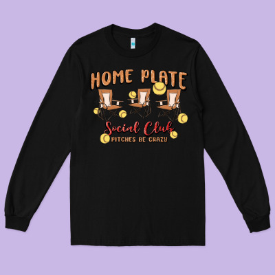 Glitter Softball Long Sleeve Tee Designed By Maliassmallbusiness
