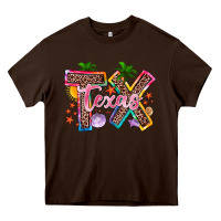 Chocolate Brown texas summer Heavy Core Tee - Zillion Design Studio