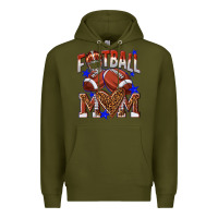 Army Green American Football Mom Premium Hoodie - NancyCooperArtShop