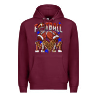 Burgundy American Football Mom Premium Hoodie - NancyCooperArtShop