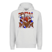 Dove Grey American Football Mom Premium Hoodie - NancyCooperArtShop