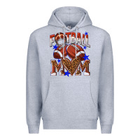 Heather Grey American Football Mom Premium Hoodie - NancyCooperArtShop