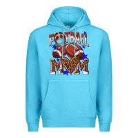 Ocean Blue American Football Mom Premium Hoodie - NancyCooperArtShop
