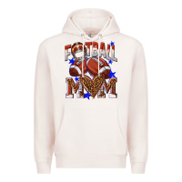 Pale Pink American Football Mom Premium Hoodie - NancyCooperArtShop