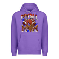 Purple American Football Mom Premium Hoodie - NancyCooperArtShop