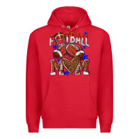Red American Football Mom Premium Hoodie - NancyCooperArtShop