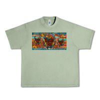 Oil Green saddle horseshoe  sunflower leopard license plate Urban Heavy Tee - Artiststas