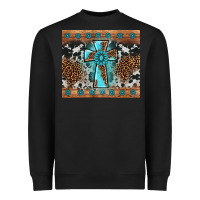 Black gemstone leopard cross Heavyweight Sweatshirt - AdoDesignShop