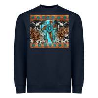 Navy gemstone leopard cross Heavyweight Sweatshirt - AdoDesignShop