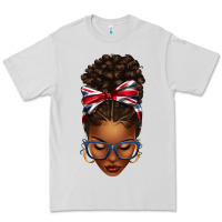 Union Jack Flag Afro Messy Bun Premium Tee | Teevron