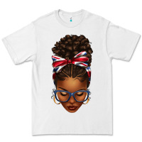 White union jack flag afro messy bun Premium Tee - texasbilliewilder
