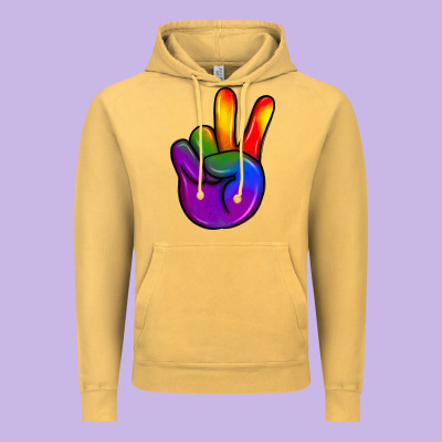 Pride Peace Hand Vintage Hoodie Designed By Jahusdesignshop