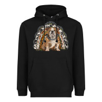 Black english bulldog rainbow Heavyweight Hoodie - BarkalooDesign