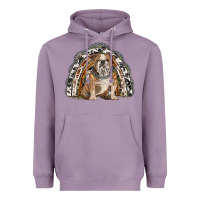 Lavender english bulldog rainbow Heavyweight Hoodie - BarkalooDesign