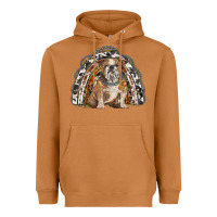 Meerkat english bulldog rainbow Heavyweight Hoodie - BarkalooDesign