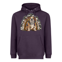 Plum english bulldog rainbow Heavyweight Hoodie - BarkalooDesign