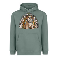 Sage english bulldog rainbow Heavyweight Hoodie - BarkalooDesign