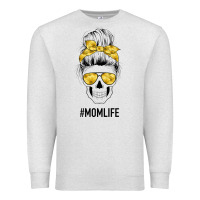 Oatmeal Heather Yellow Flower Mom Skull Premium Sweatshirt - Bettercallsaul