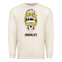 Sandshell Yellow Flower Mom Skull Premium Sweatshirt - Bettercallsaul