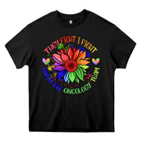 Black oncology team sunflower Heavy Core Tee - BarkalooDesign