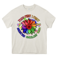 Cream oncology team sunflower Heavy Core Tee - BarkalooDesign