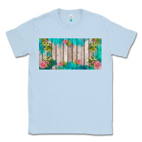 Dusty Blue western floral  license plate template Classic Tee - BarkalooDesign