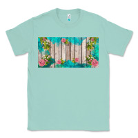 Seafoam western floral  license plate template Classic Tee - BarkalooDesign