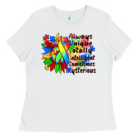 White always unique totally intelligent sometimes myster Ladies Tee - Zillion Design Studio