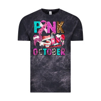 Cloud Black pink october Vintage Tee - AdoDesignShop