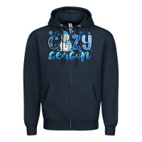 Navy cozy season Zipper Hoodie - MaliasSmallBusiness