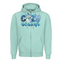 Seafoam cozy season Zipper Hoodie - MaliasSmallBusiness