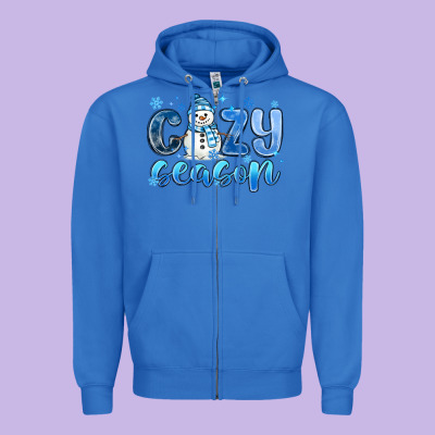 Cozy Season Zipper Hoodie Designed By Maliassmallbusiness